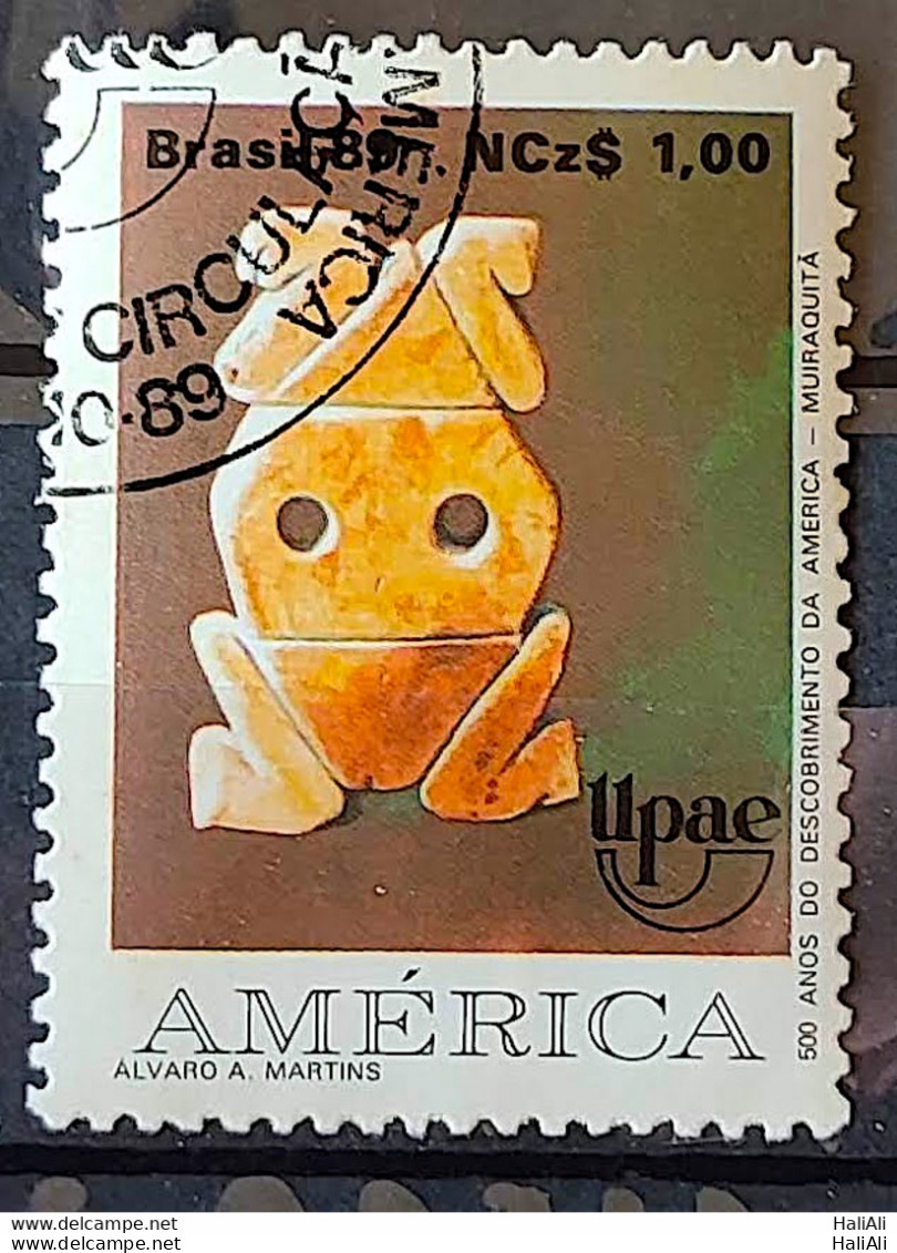 C 1649 Brazil Stamp UPAEP Pre-Columbian People History Indian Vase 1989 Circulated 4 - Used Stamps