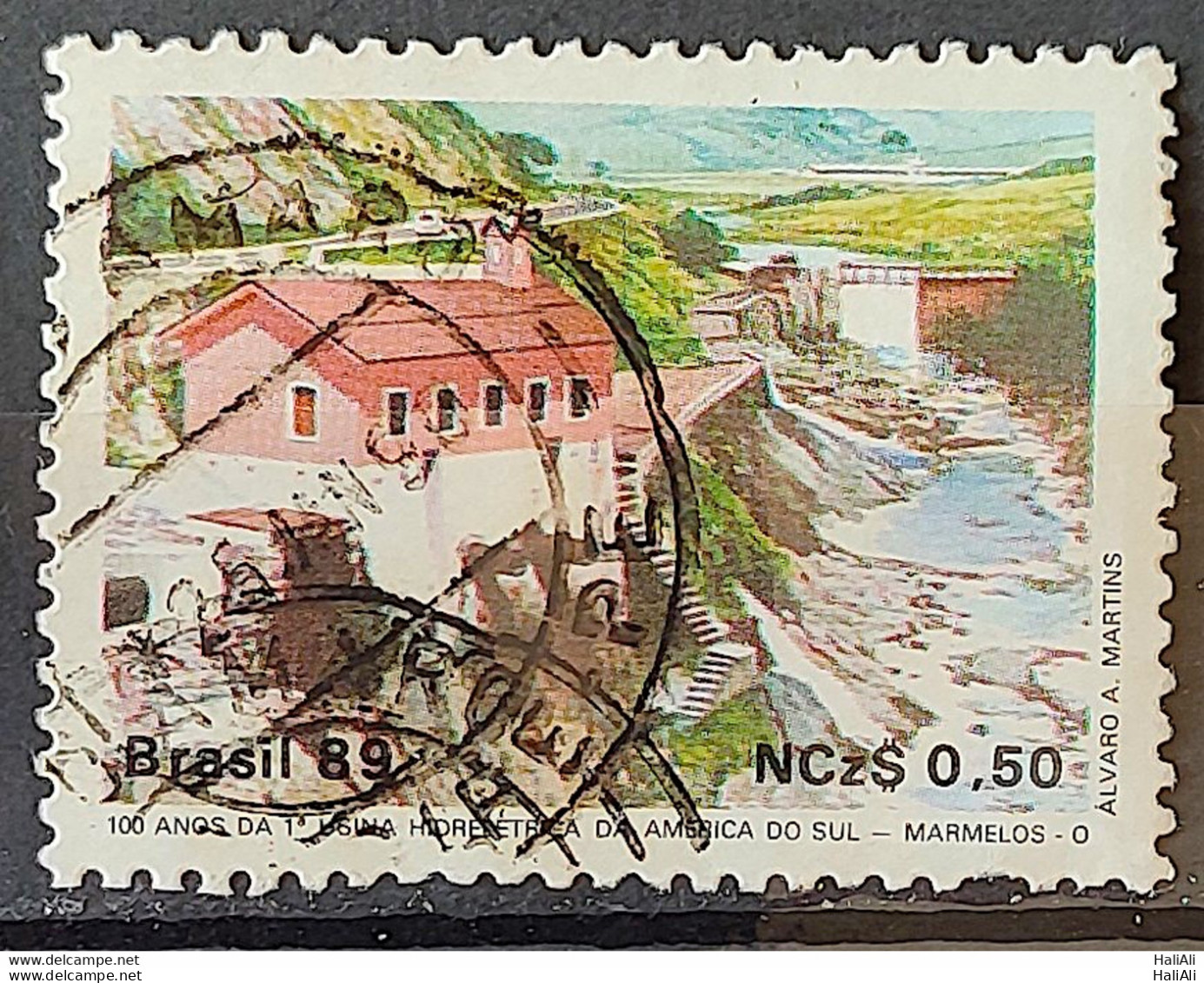 C 1644 Brazil Stamp 100 Years Hydroelectric Marmelos Energy Electricity Juiz De Fora 1989 Circulated 18 - Usati
