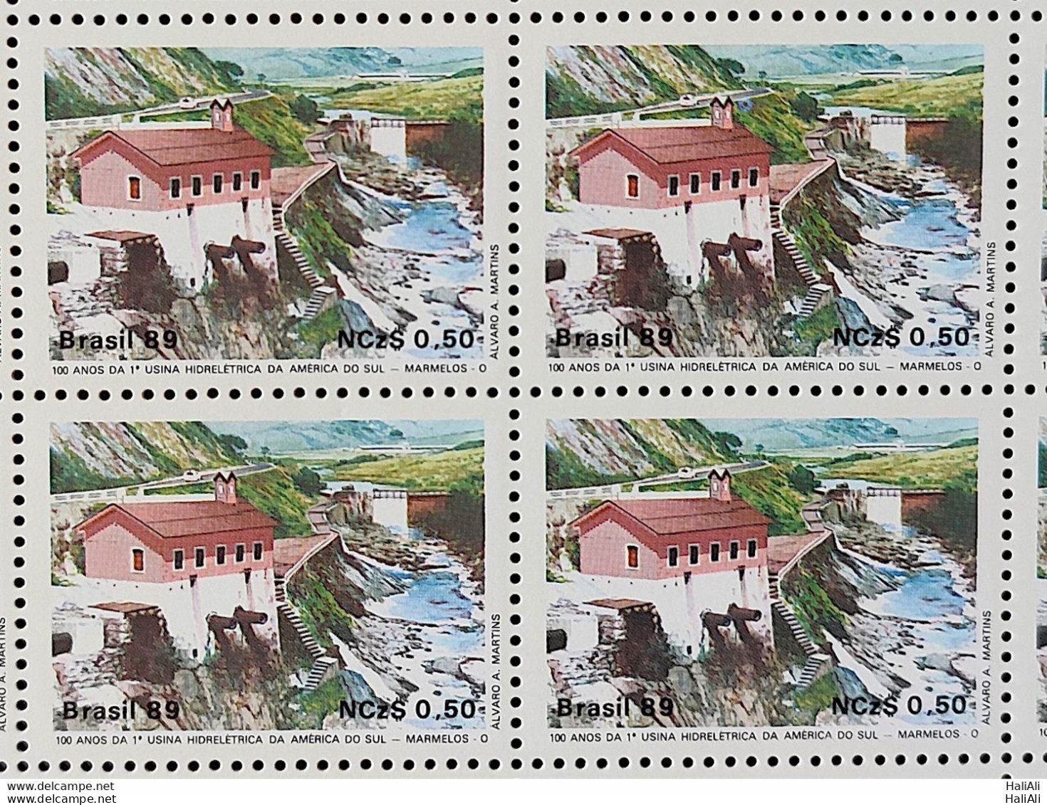 C 1644 Brazil Stamp 100 Years Hydroelectric Marmelos Energy Electricity Juiz De Fora 1989 Block Of 4 - Unused Stamps