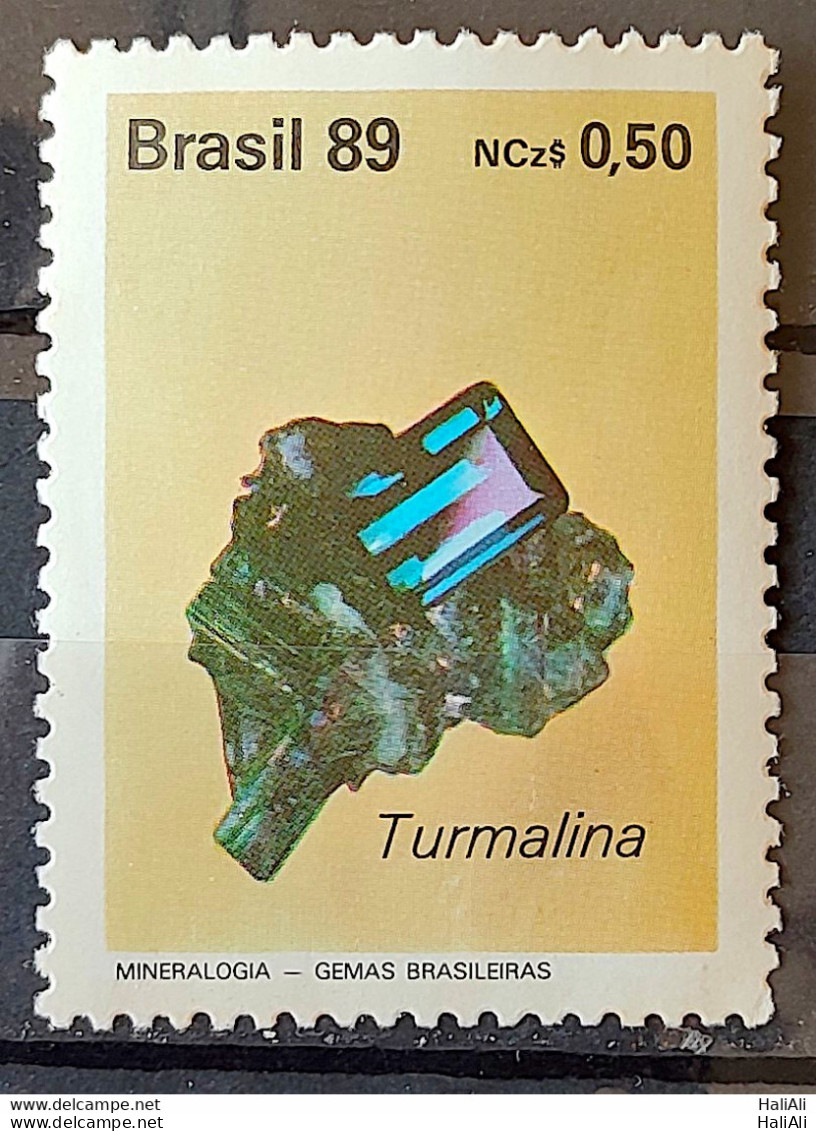 C 1639 Brazil Stamp Brazilian Gems Stone Semi Precious Tourmaline Jewelry 1989 - Ungebraucht