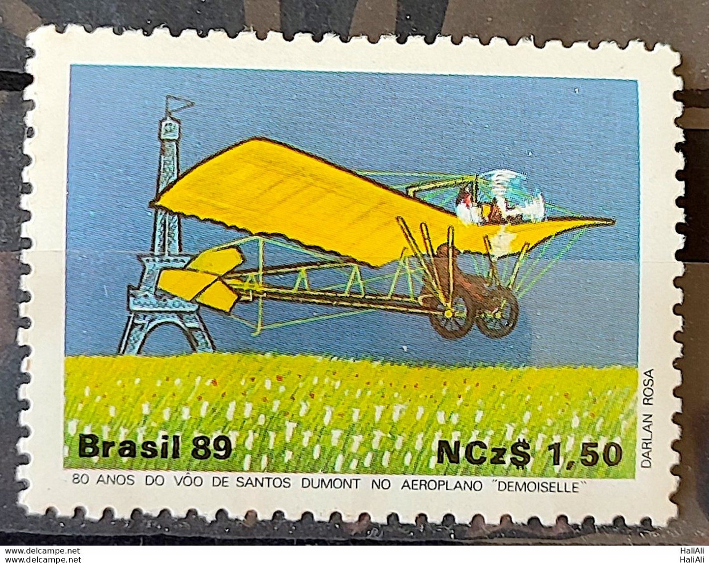 C 1637 Brazil Stamp 80 Years Flight Santos Dumont Airplane Demoiselle 1989 - Ungebraucht