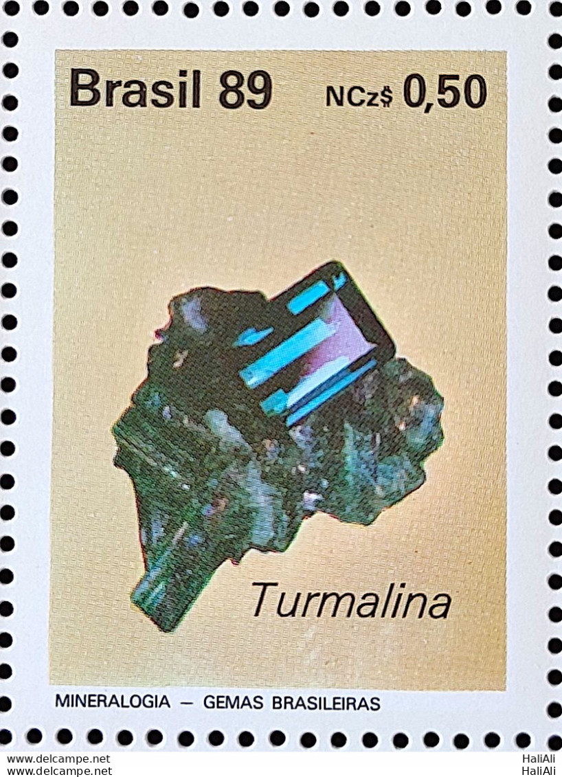 C 1639 Brazil Stamp Brazilian Gems Stone Semi Precious Tourmaline Amethyst Jewelry 1989 Complete Series - Neufs