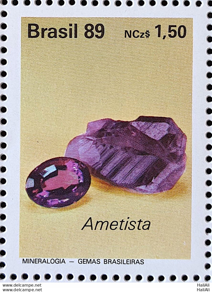 C 1639 Brazil Stamp Brazilian Gems Stone Semi Precious Tourmaline Amethyst Jewelry 1989 Complete Series - Ungebraucht