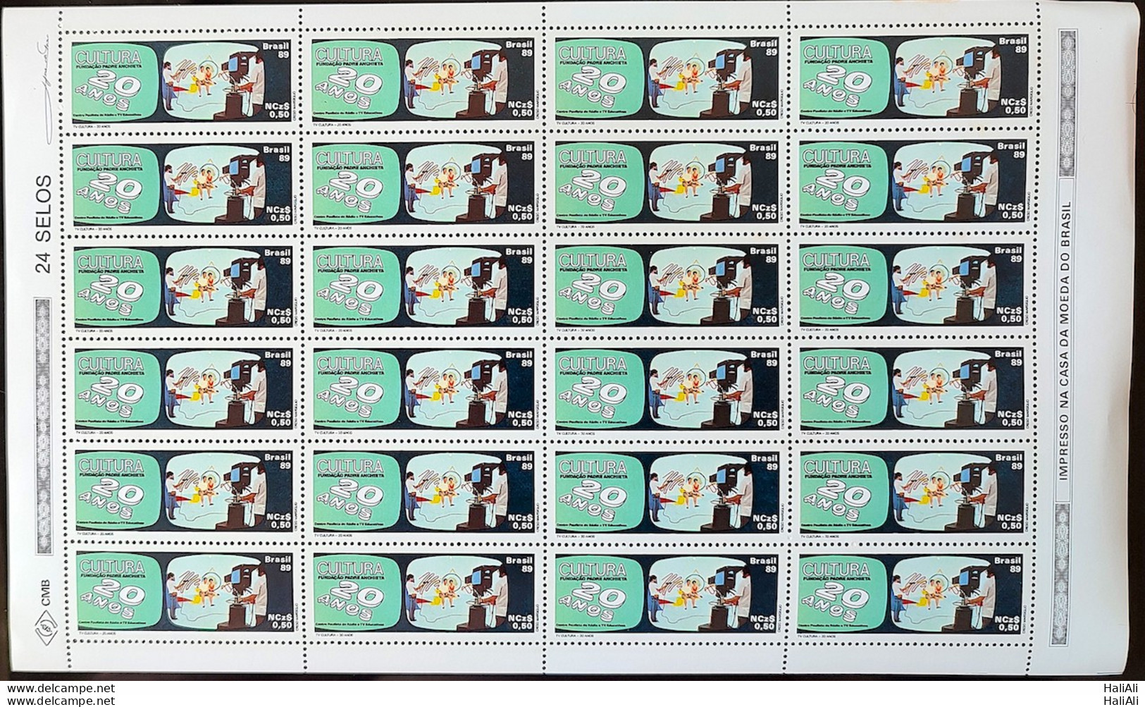 C 1635 Brazil Stamp 20 Years Of TV Culture Communication 1989 Sheet - Unused Stamps