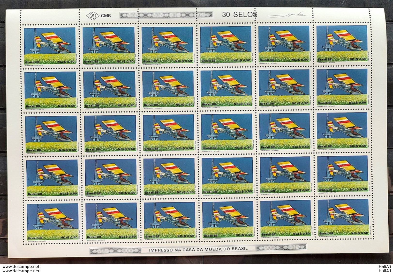 C 1636 Brazil Stamp 80 YEARS FLIGHT SANTOS DUMONT Ultralight 1989 SHEET - Neufs