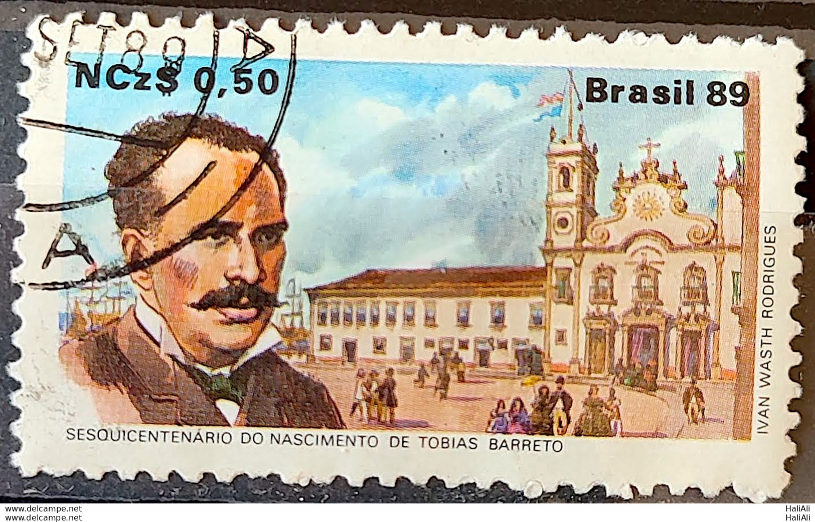 C 1634 Brazil Stamp 150 Years Tobias Barreto Literature 1989 Circulated 1 - Gebruikt