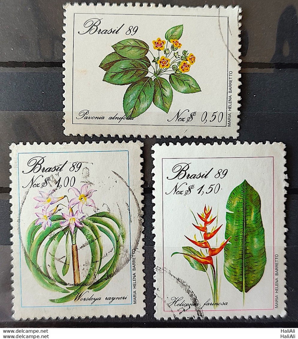 C 1631 Brazil Stamp Flora Preservation Environment 1989 Complete Series Circulated 1 - Usati