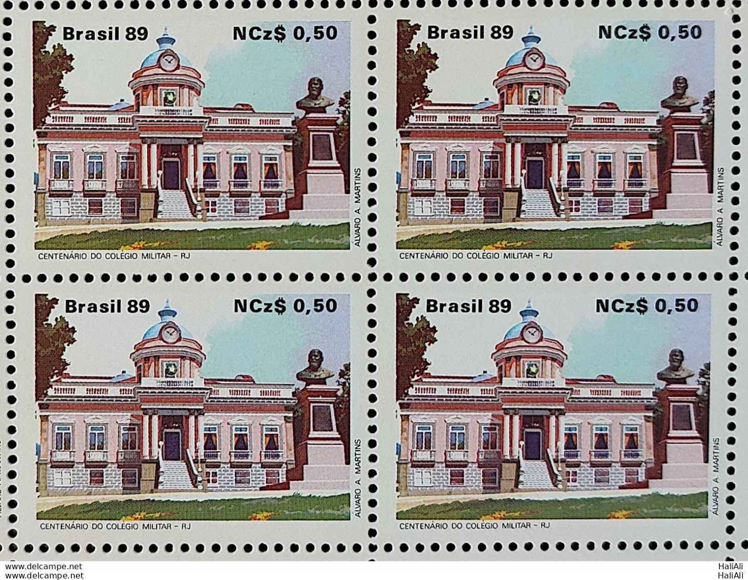 C 1630 Brazil Stamp 100 Years Military College Education 1989 Block Of 4 - Ungebraucht