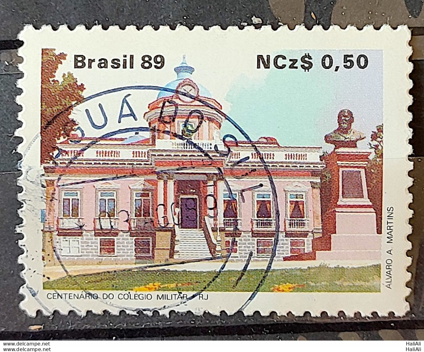 C 1630 Brazil Stamp 100 Years Military College Education 1989 Circulated 1 - Gebruikt