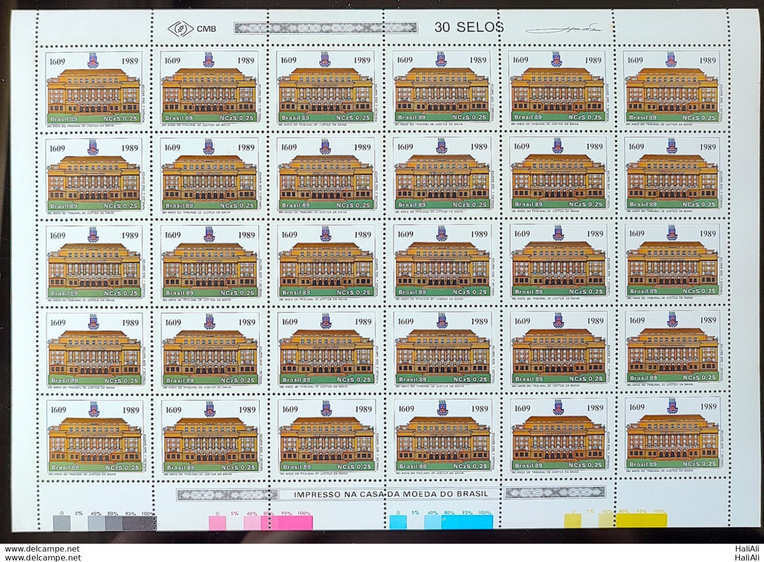 C 1619 Brazil Stamp 380 Years Court Of Justice Of Bahia Law 1989 Sheet - Ungebraucht