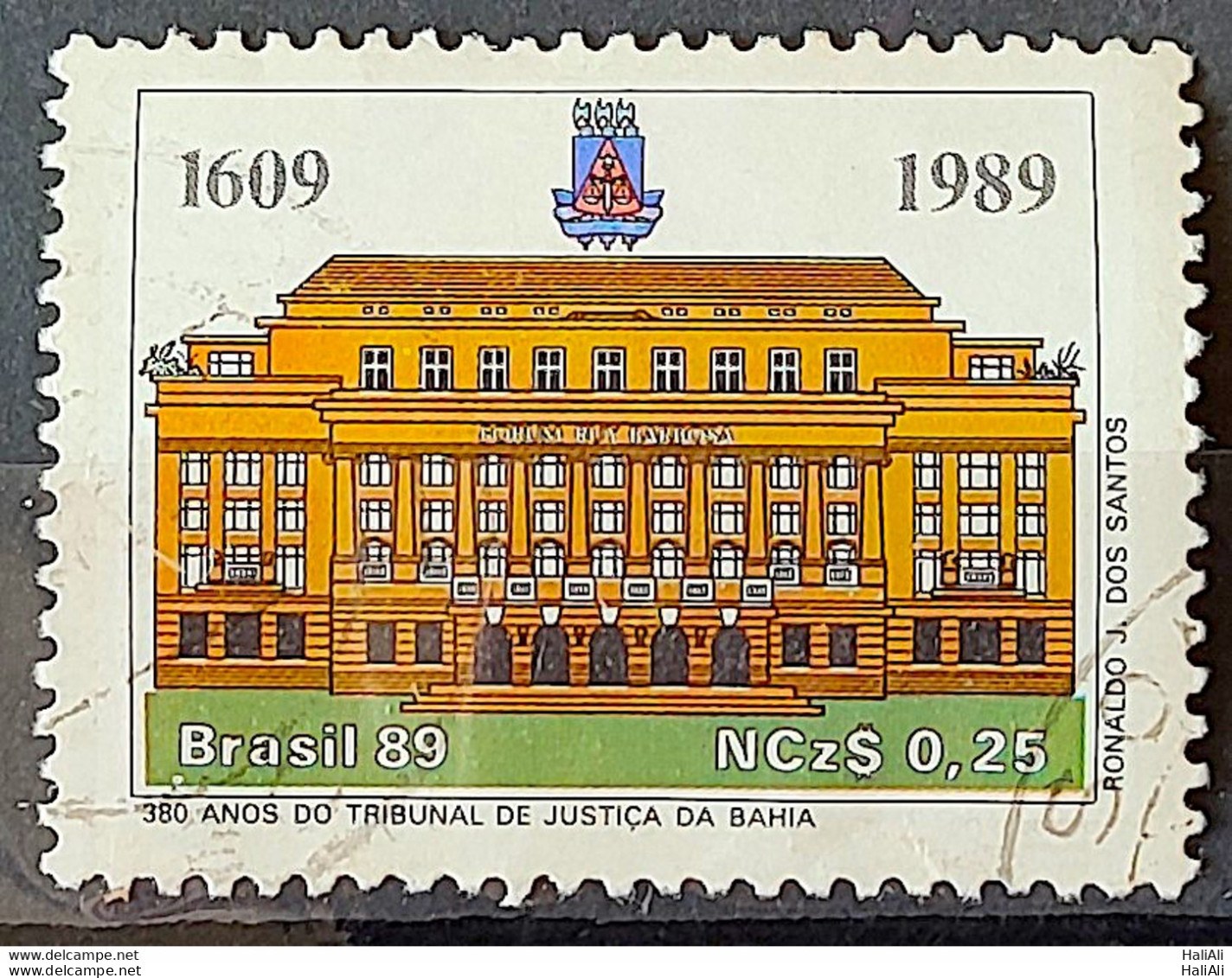 C 1619 Brazil Stamp 380 Years Court Of Justice Of Bahia Law 1989 Circulated 4 - Usati