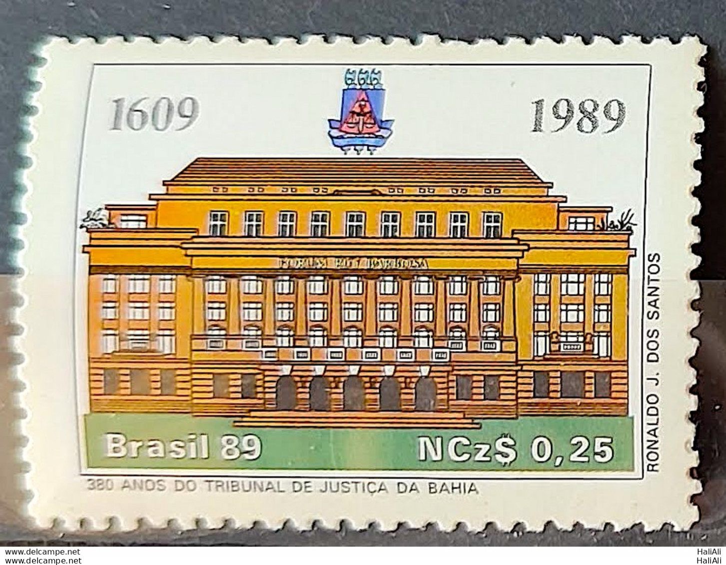 C 1619 Brazil Stamp 380 Years Court Of Justice Of Bahia Law 1989 - Ungebraucht