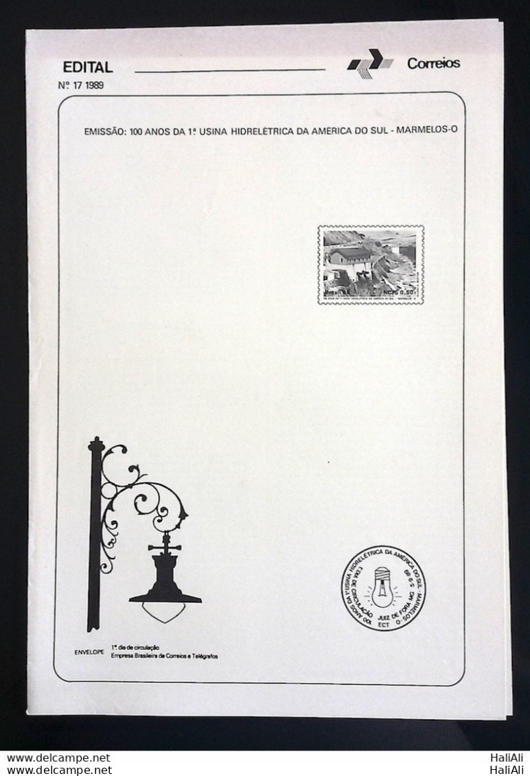 Brochure Brazil Edital 1989 17 Hydrelectric Plant Marmelos Energy Without Stamp - Covers & Documents