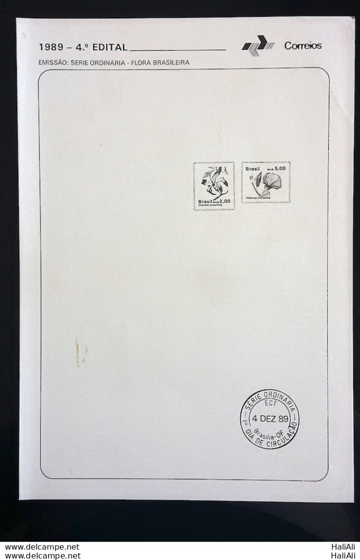 Brochure Brazil Edital 1989 04 Brazilian Flora Ordinary Series Flower Without Stamp - Brieven En Documenten