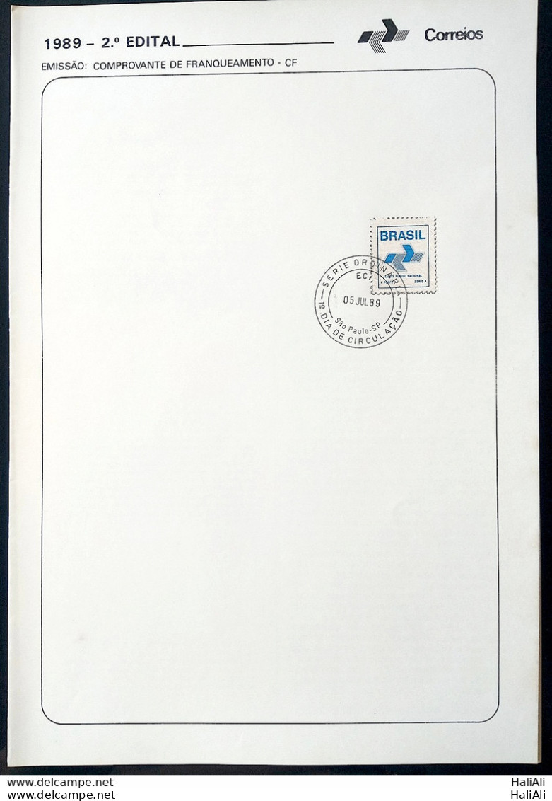 Brochure Brazil Edital 1989 02 Proof Of Franchise With Stamp CPD SP - Briefe U. Dokumente