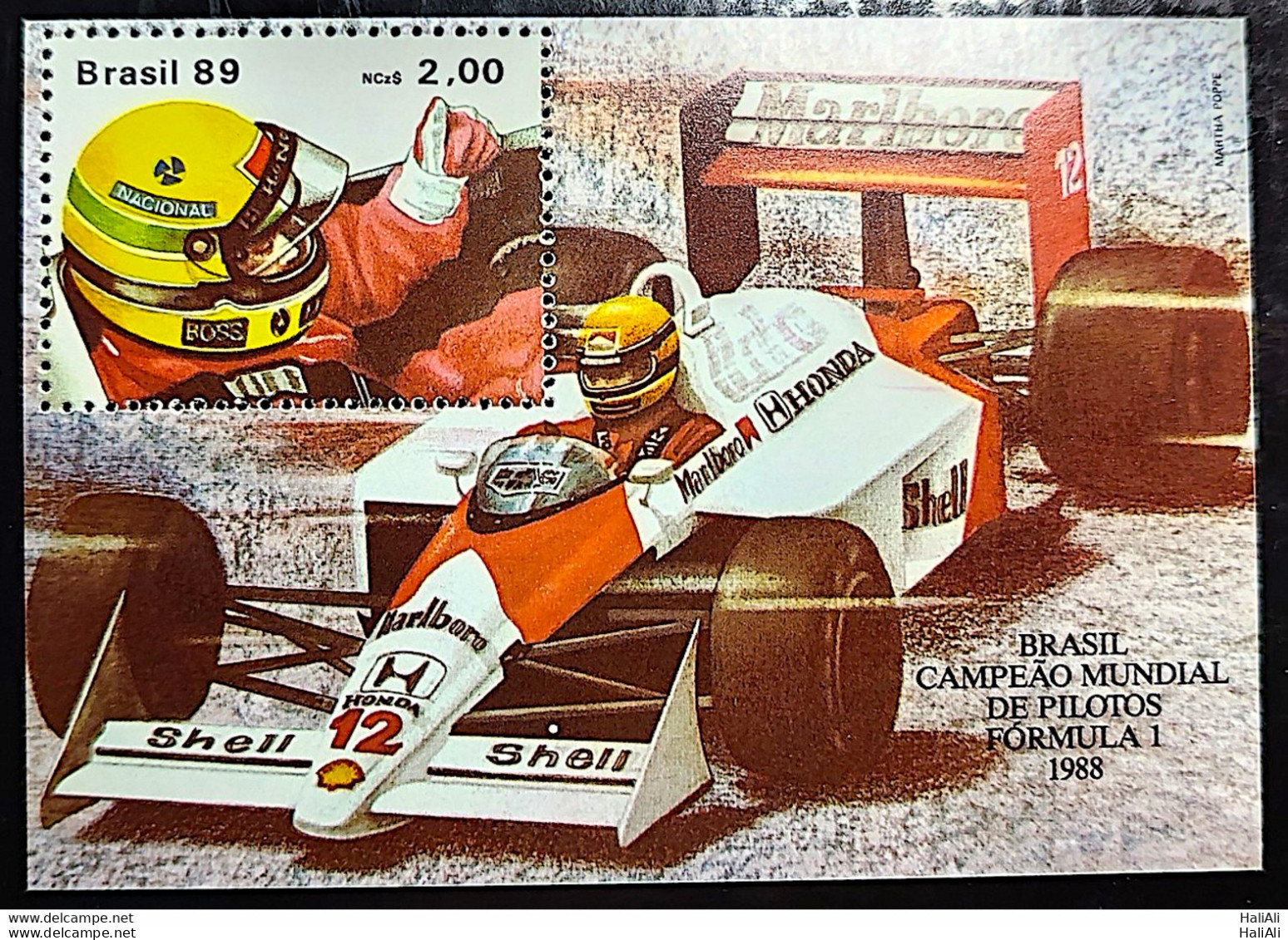 B 79 Brazil Stamp Ayrton Senna Formula 1 Sport Car 1989 - Ungebraucht