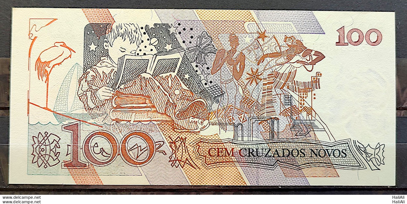 Banknote C 206 100 Cruzados Cecília Meireles Literature 1989 UNC 9051 - Brasil