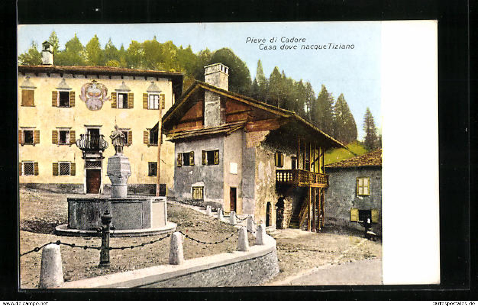 Cartolina Pieve Di Cadore, Casa Dove Nacque Tiziano  - Altri & Non Classificati