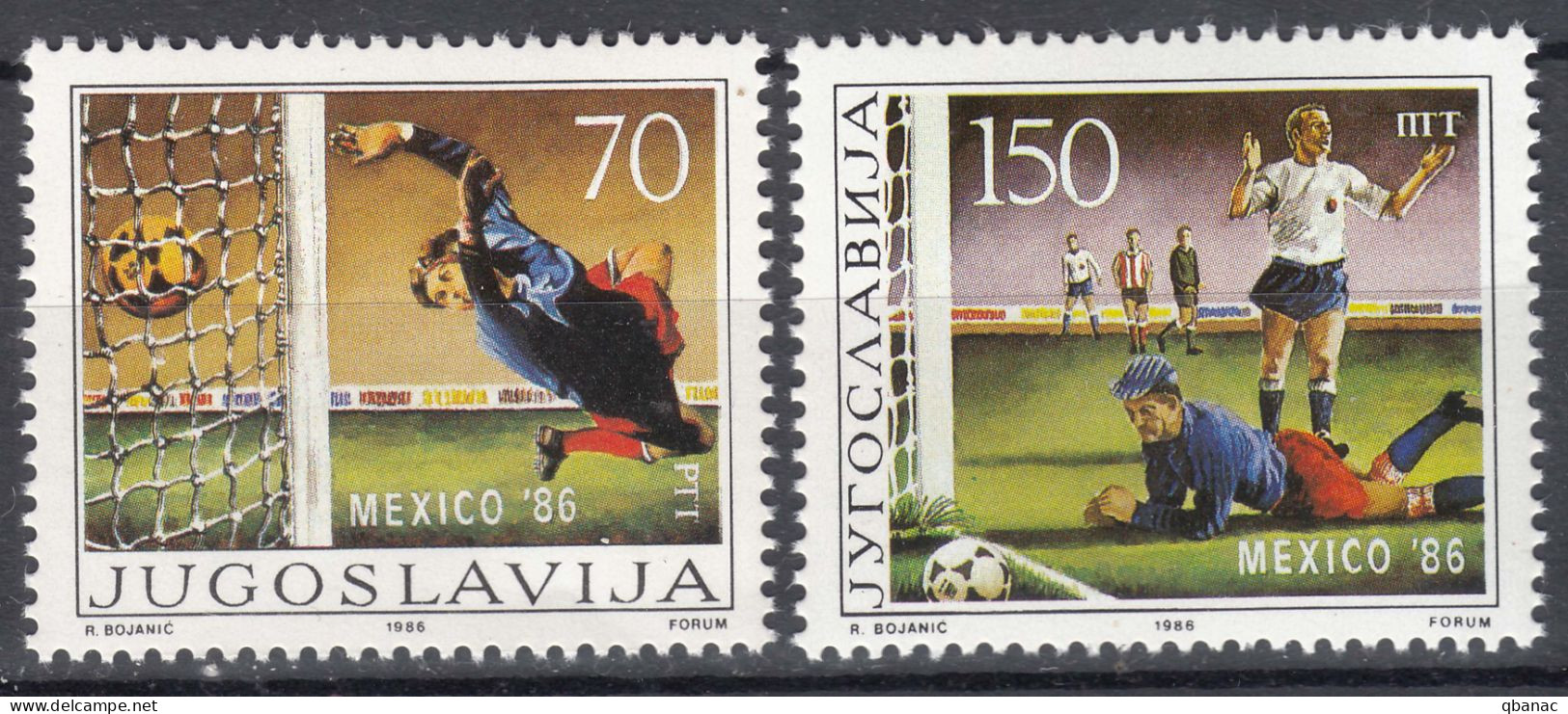 Yugoslavia 1986 Sport Football World Cup Mexico Mi#2152-2153 Mint Never Hinged - Nuevos