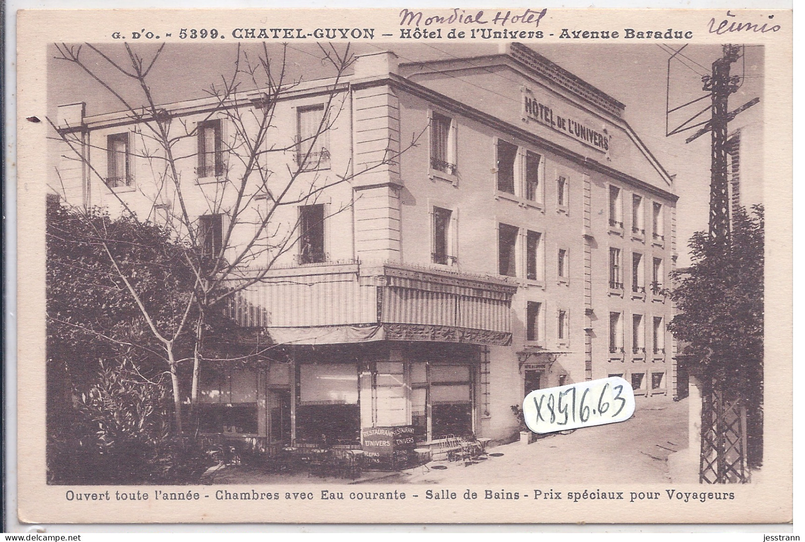 CHATEL-GUYON- HOTEL DE L UNIVERS- AVENUE BARADUC - Châtel-Guyon