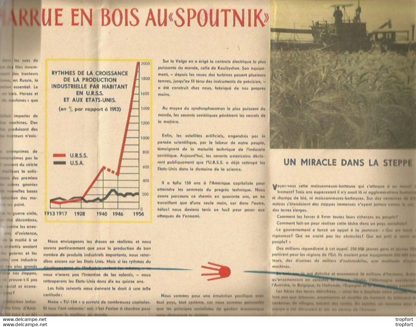 CC // Vintage // Old Russian Program 1958 / Dépliant Publicitaire URSS De La Charrue En Bois Au Spoutnik - Werbung