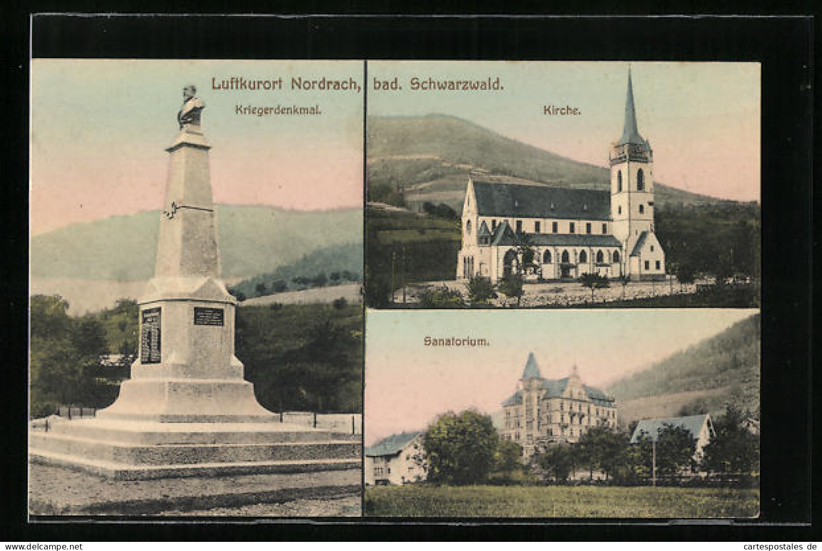 AK Nordrach I. Bad. Schwarzwald, Kriegerdenkmal, Kirche, Sanatorium  - Otros & Sin Clasificación