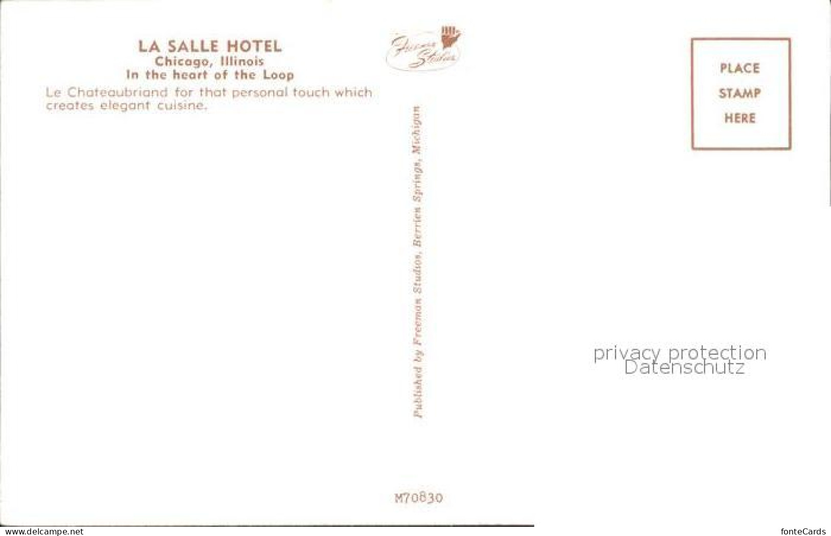 72278242 Chicago_Illinois La Salle Hotel Restaurant - Sonstige & Ohne Zuordnung