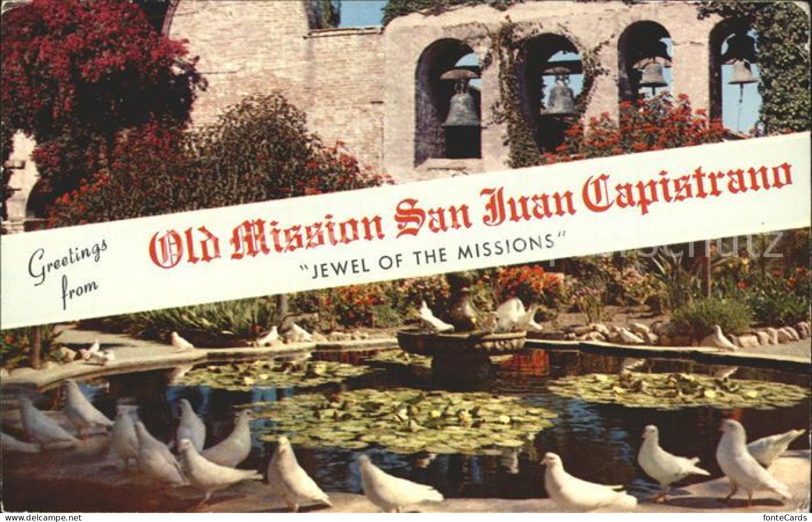 72278211 San_Juan_Capistrano Old Mission Campanario Bell Wall Fountain White Kin - Other & Unclassified