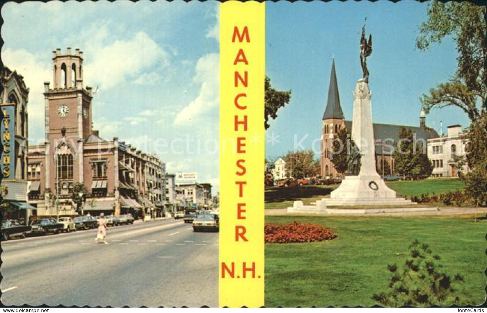 72278202 Manchester_New_Hampshire Elm Street City Hall Victory Park Monument Chu - Autres & Non Classés