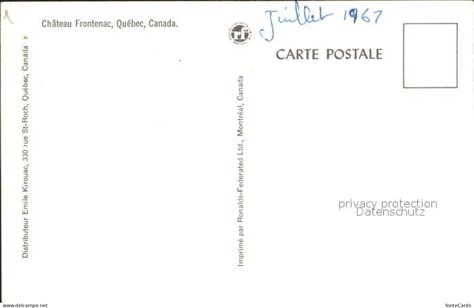 72278158 Quebec Chateau Frontenac Quebec - Non Classés