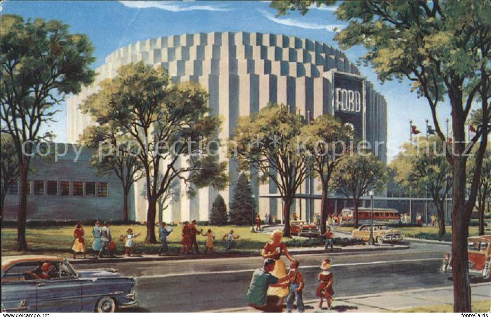 72275244 Dearborn_Michigan Ford Rotunda Kuenstlerkarte - Sonstige & Ohne Zuordnung