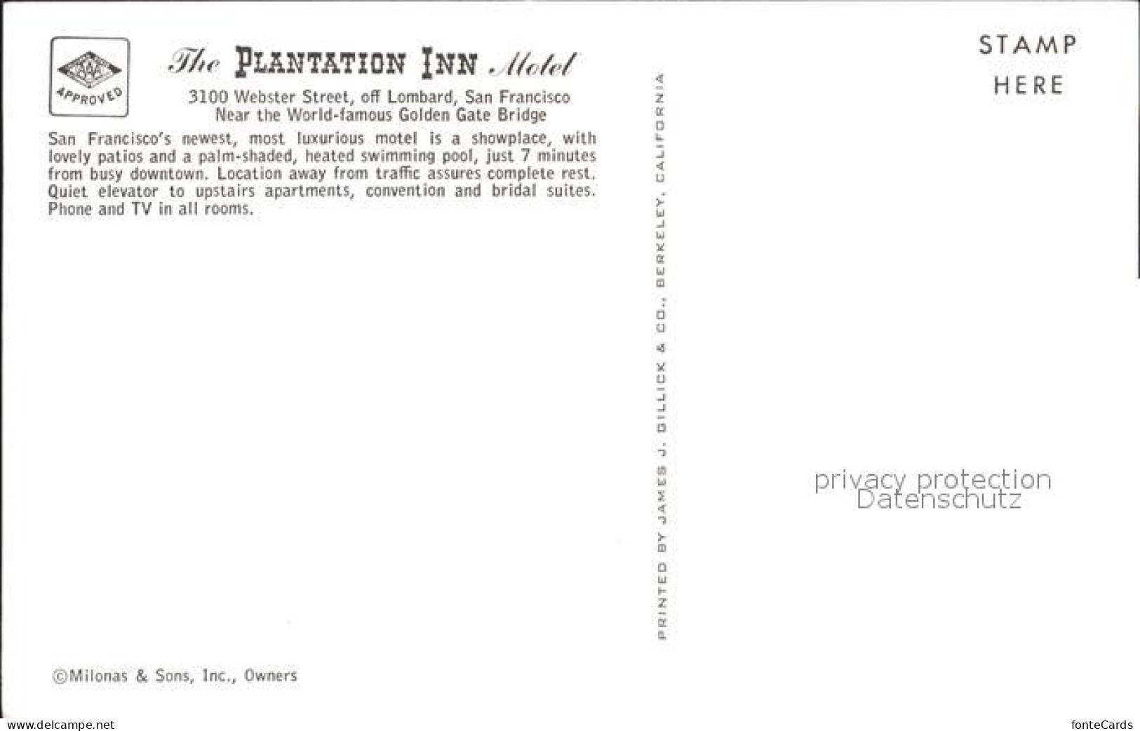 72275229 San_Francisco_California The Plantation Inn Motel - Andere & Zonder Classificatie