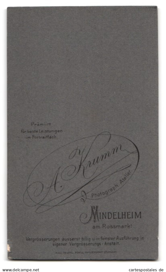 Fotografie A. Krumm, Mindelheim, Am Rossmarkt, Hübsche Dame Mit Hochgeschlossenem Kleid Und Kragenbrosche  - Personas Anónimos