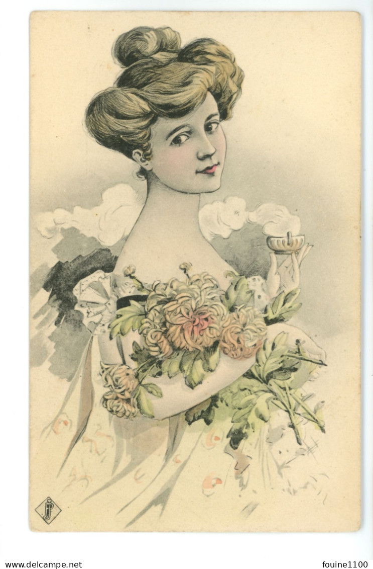 Carte Précurseur De Femme Style VIENNOISE VIENNE Illustrateur ? Non Signé - 1900-1949