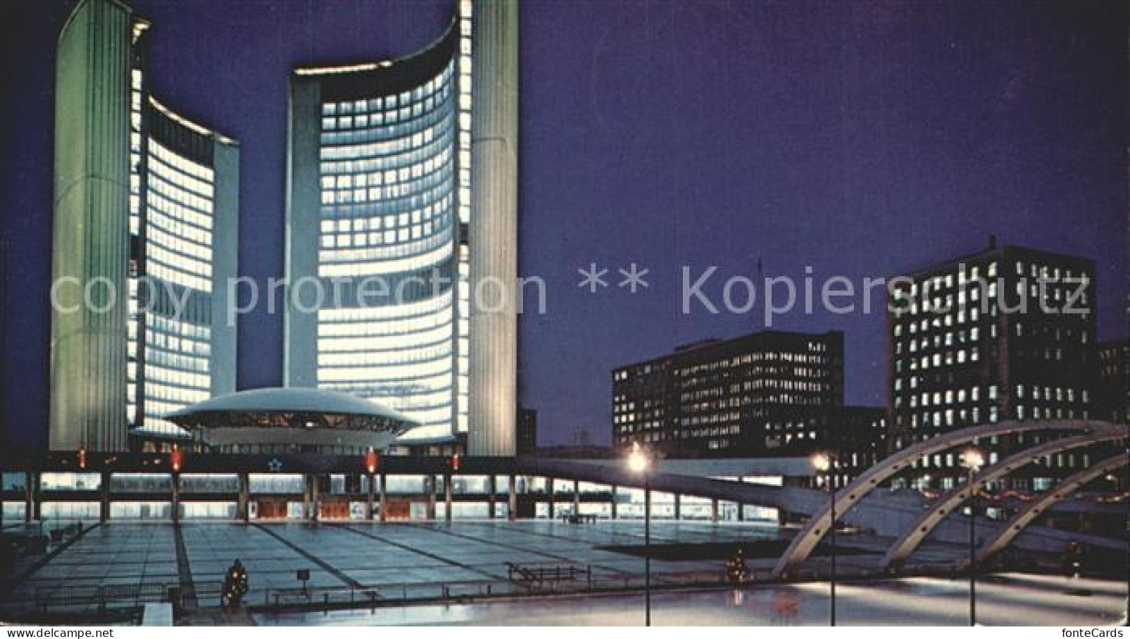 72271912 Toronto Canada Nathan Phillips Square New City Hall Building At Night  - Unclassified