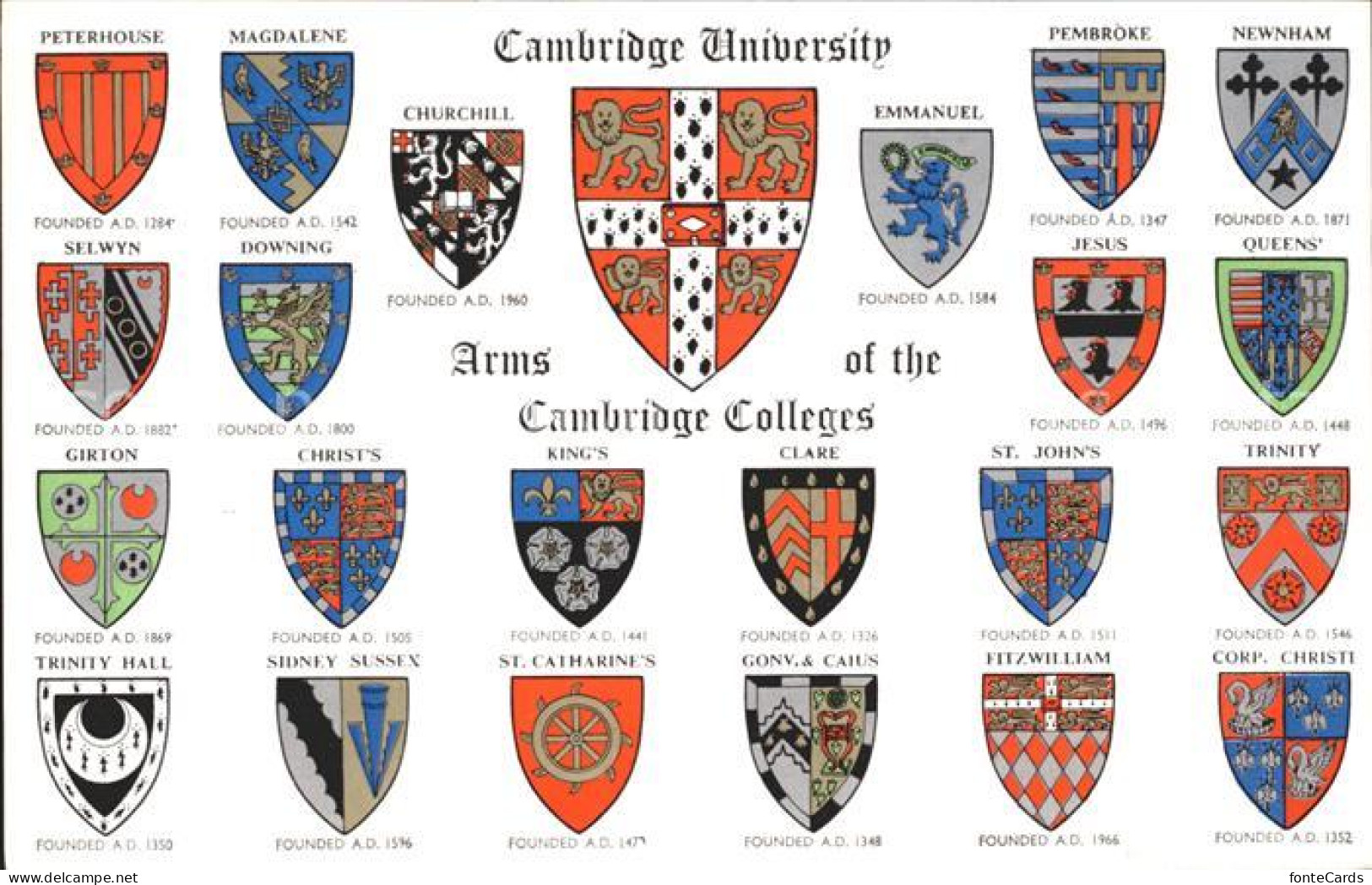 72271058 Cambridge Cambridgeshire University And Cambridge Colleges Wappen Cambr - Other & Unclassified