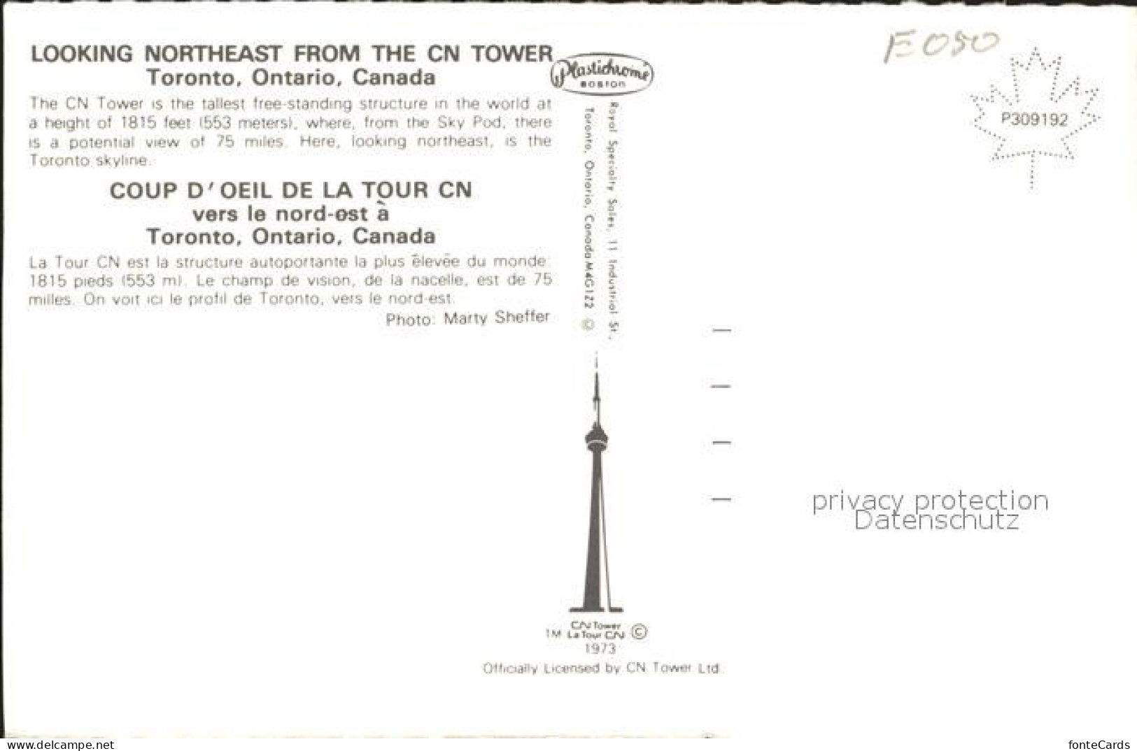 72270496 Toronto Canada CN Tower  - Sin Clasificación