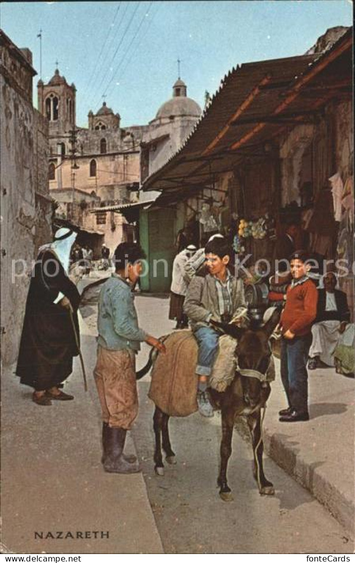 72269432 Nazareth Israel Basar Und Kinder Mit Esel  - Israël