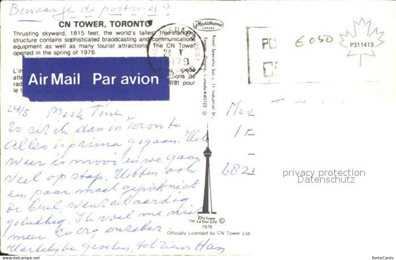 72266450 Toronto Canada CN Tower Faehre   - Zonder Classificatie