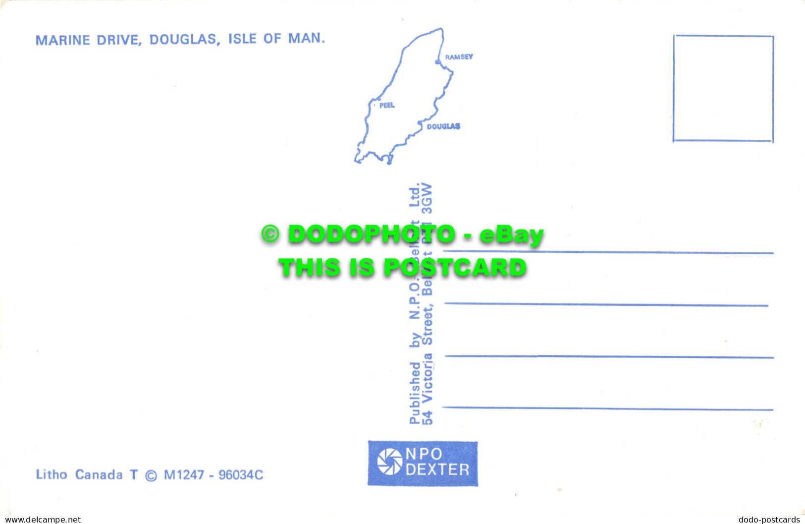 R496220 Marine Drive. Douglas. Isle Of Man. Litho Canada. N. P. O. Belfast. Dext - Mondo