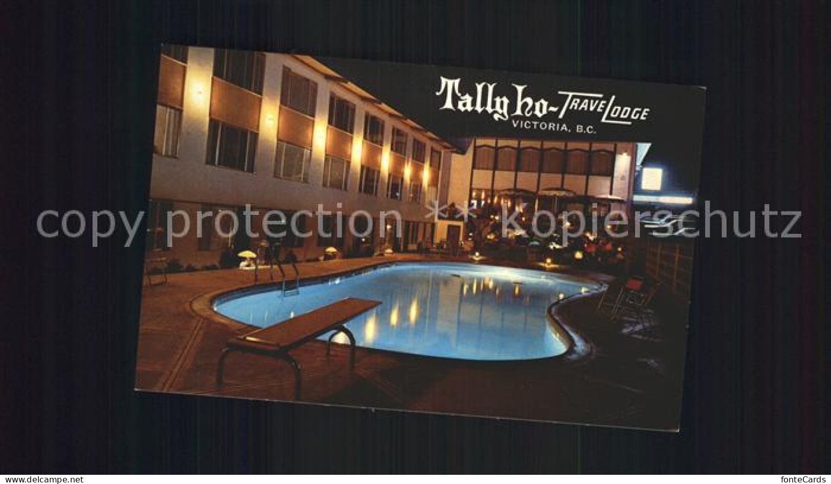 72259290 Victoria British Columbia Tallyho Travel Lodge Swimming Pool At Night V - Unclassified