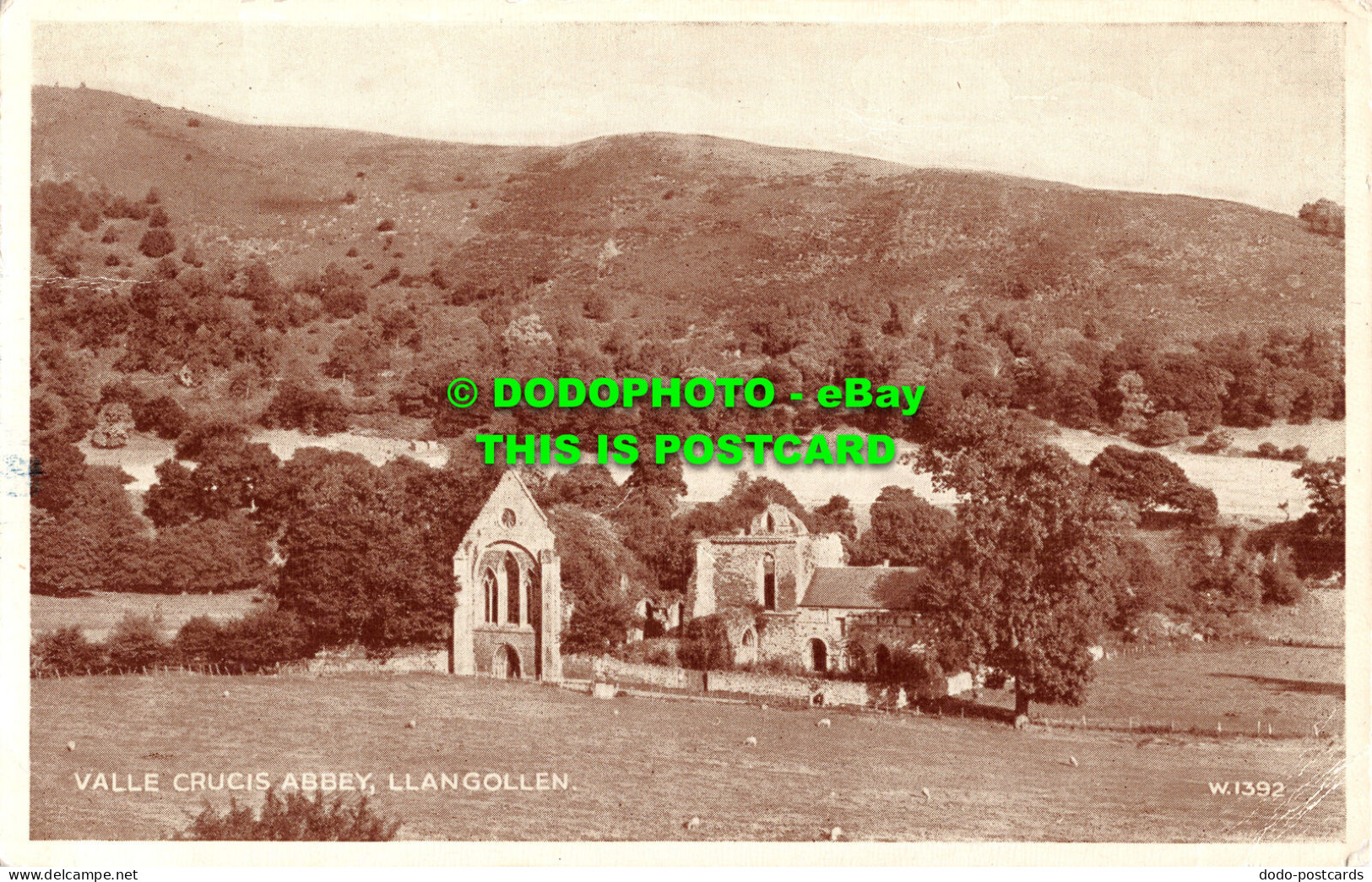 R496232 Valle Crucis Abbey. Llangollen. W.1392. Phototype. Valentines. 1955 - Mondo