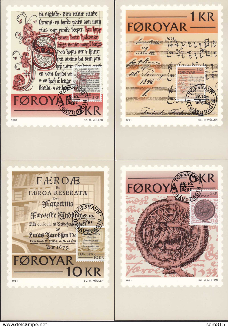 Färöer – Faroe Islands 1981 - 4 Stück Maximum Karten   (32557 - Faroe Islands