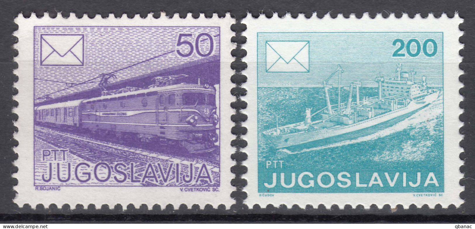 Yugoslavia Republic 1986 Trains Boats Mi#2175-2176 Mint Never Hinged - Neufs