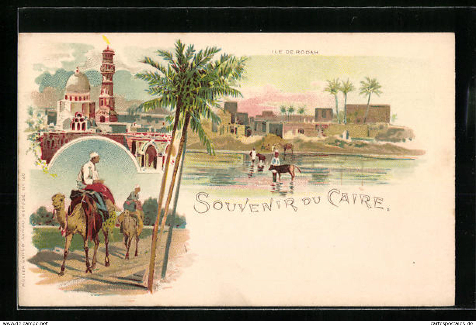 Lithographie Cairo, Ile De Rodah  - Sonstige & Ohne Zuordnung