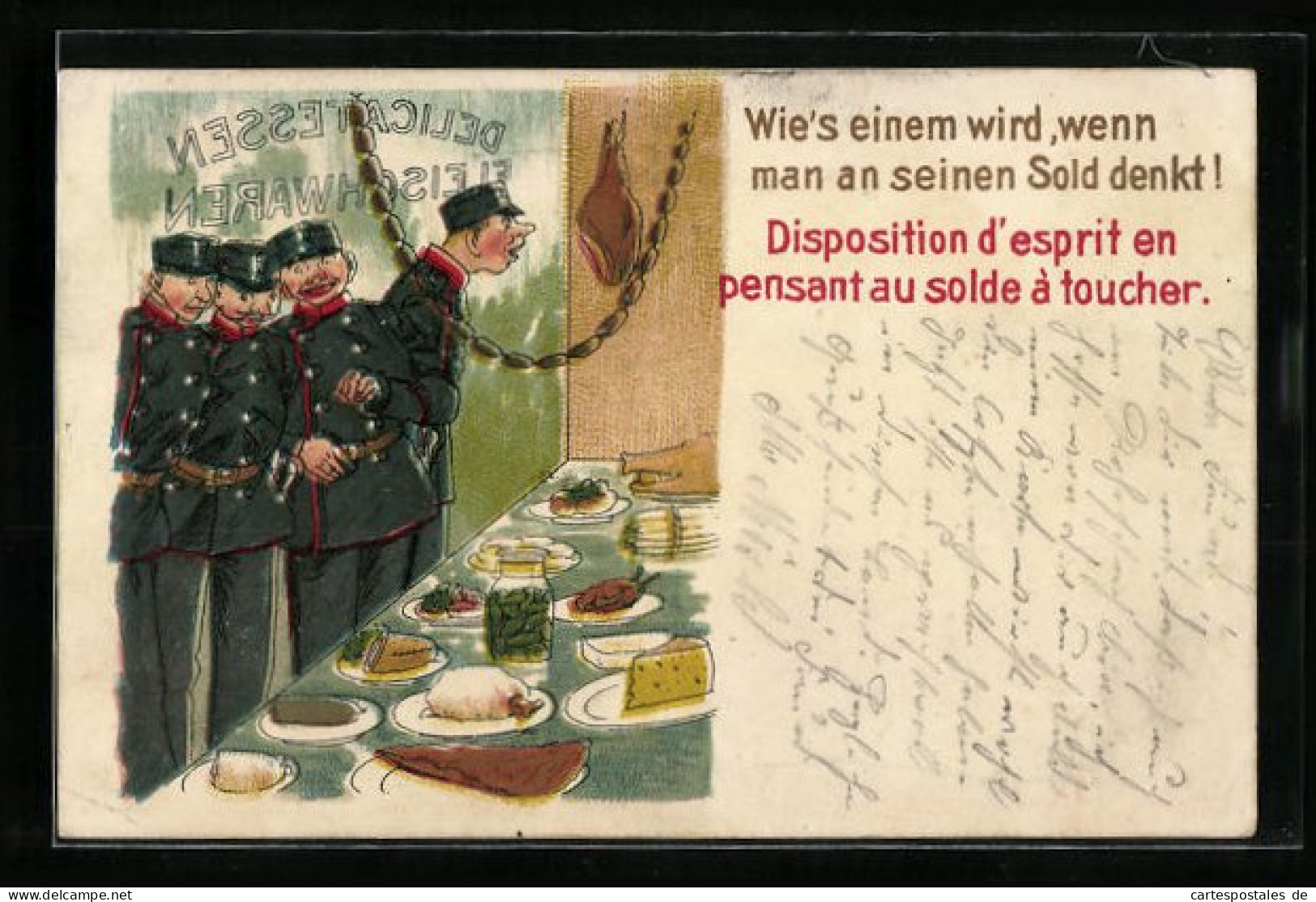 AK Schweizer Soldaten Vor Dem Schaufenster Von Einem Delikatessengeschäft  - Sonstige & Ohne Zuordnung