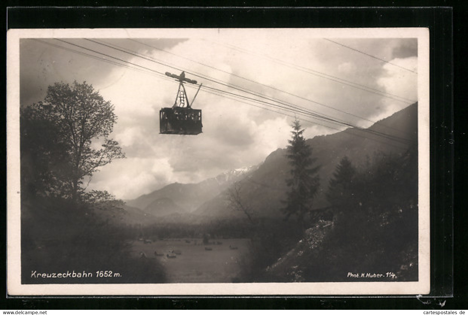 AK Kreuzeckschwebebahn Mit Blick Ins Tal  - Seilbahnen