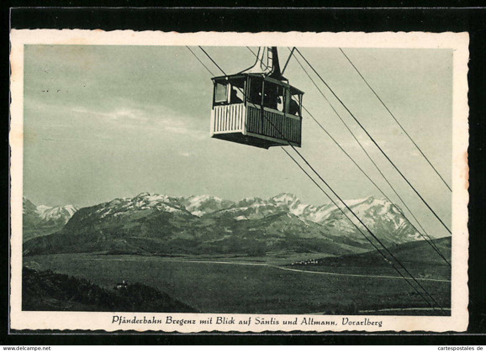 AK Bregenz, Pfänderbahn Mit Blick Auf Säntis Und Altmann  - Funiculares