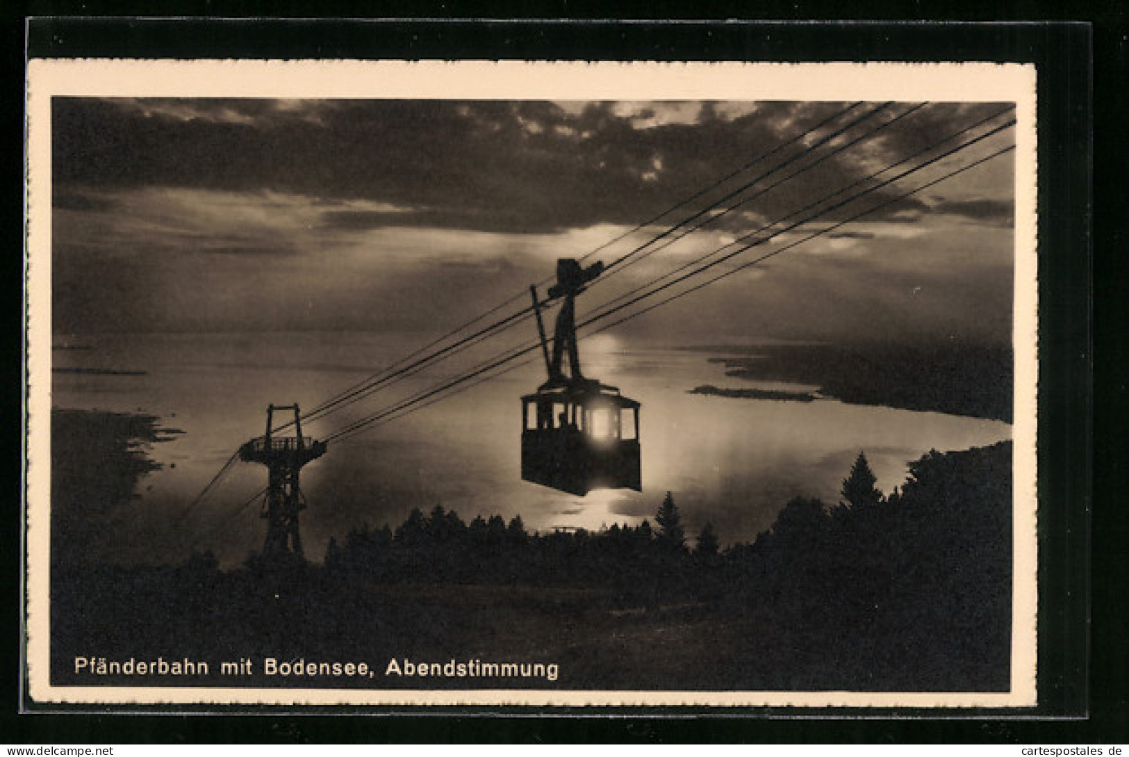 AK Pfänderbahn Mit Bodensee, Abendstimmung  - Funicular Railway