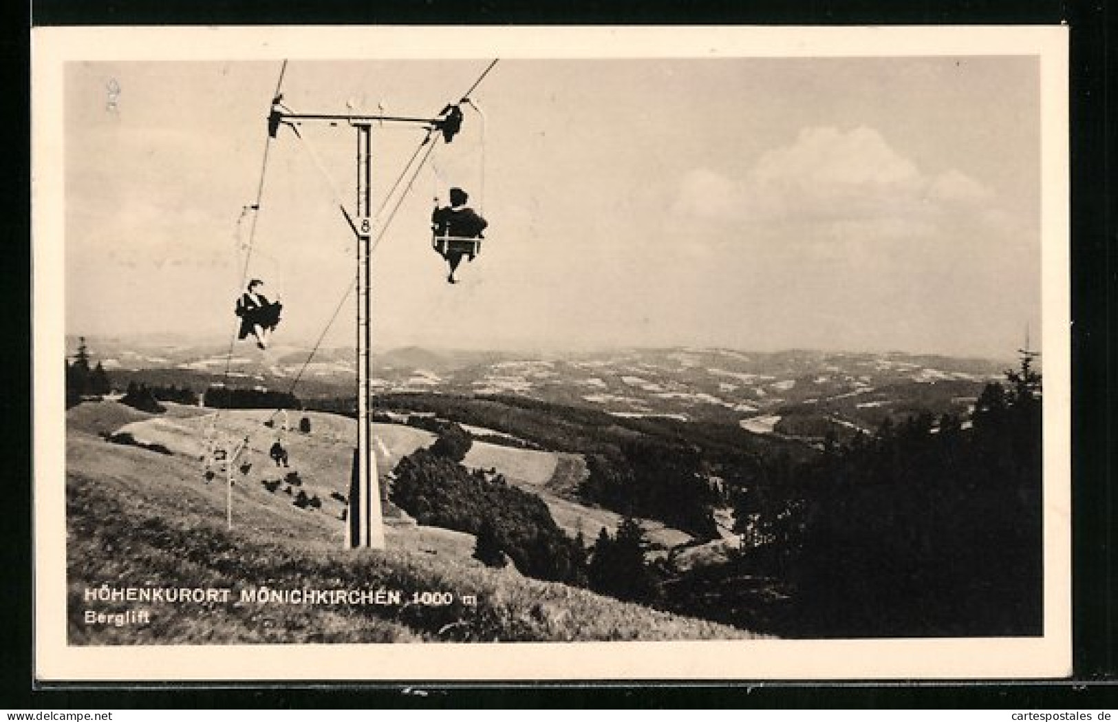 AK Mönichkirchen, Berglift Mit Passagieren  - Seilbahnen